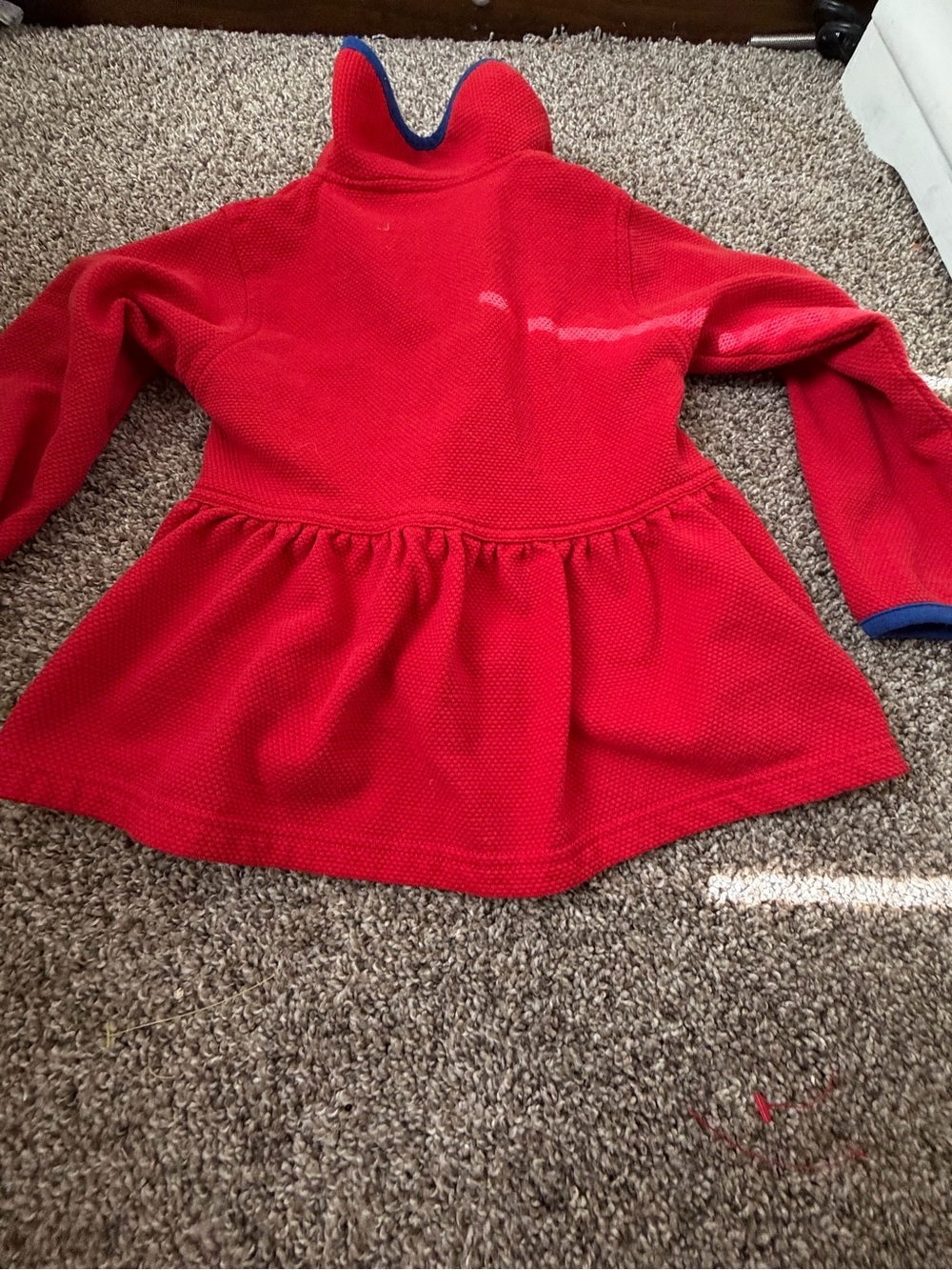 Vintage KHQ Sportswear jacket kids size 6 flower fun Blue Red Button - Picture 4 of 5